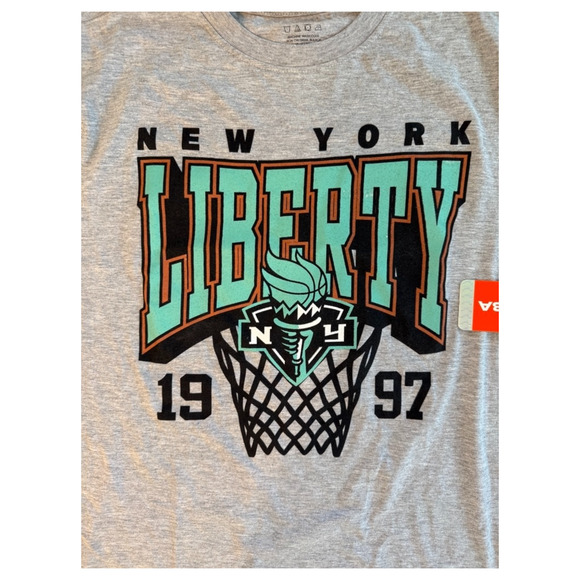 NY Liberty WNBA Shirt Women's Large Official Basketball HTF Torch Logo 1997 NWT - Picture 1 of 9
